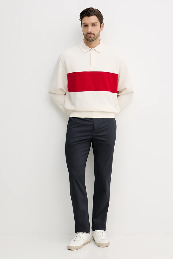 Tommy Hilfiger chino kalhoty pánské bavlněné s elastanem MW0MW41923 námořnická modř SS26