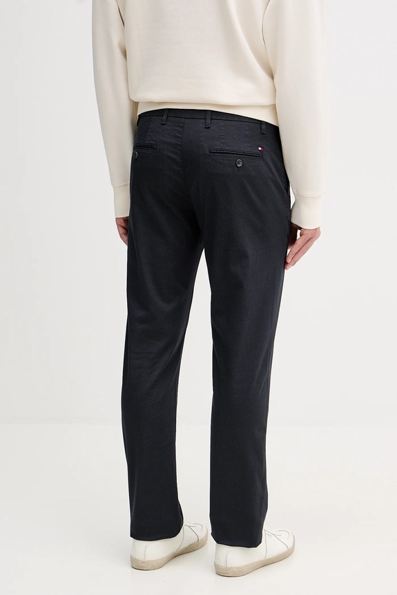Oblečení Tommy Hilfiger chino kalhoty pánské bavlněné s elastanem MW0MW41923 námořnická modř