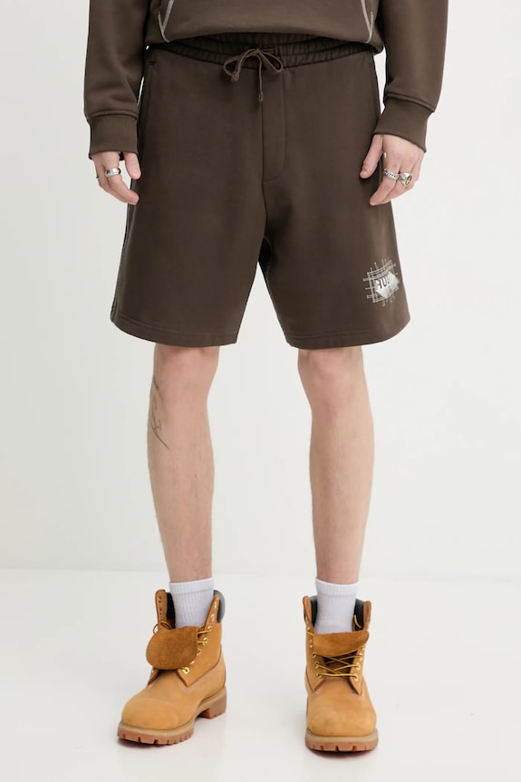 HUGO Blue pantaloni scurți din bumbac Nothali bumbac maro 50553499