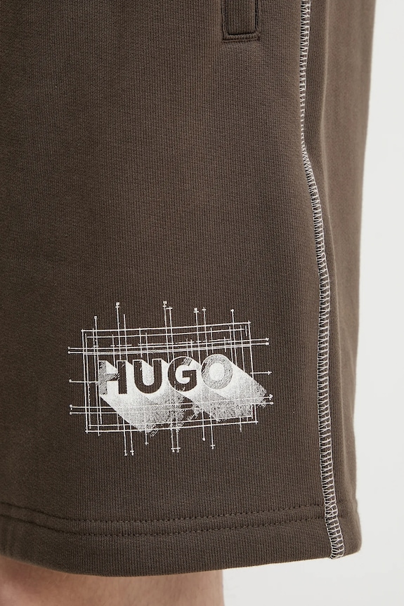 HUGO Blue pantaloni scurți din bumbac Nothali maro 50553499