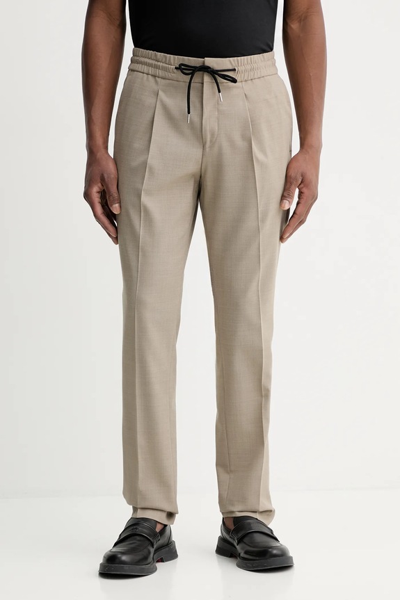 HUGO pantaloni cu lână Getlin251F3 drept bej 50554817