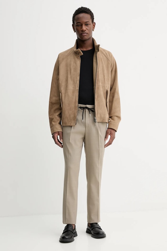 HUGO pantaloni cu lână Getlin251F3 50554817 bej SS26