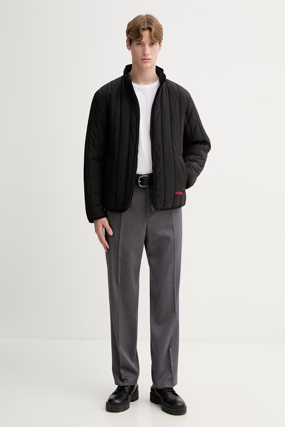 HUGO gyapjú nadrág Flips251X 50556696 szürke SS26