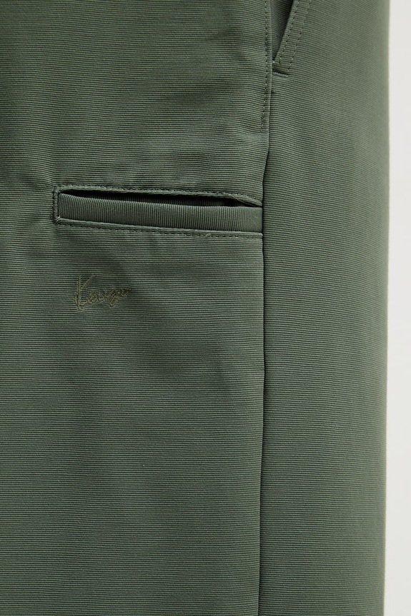Kenzo spodnie bawełniane zielony FG55PA2079OT
