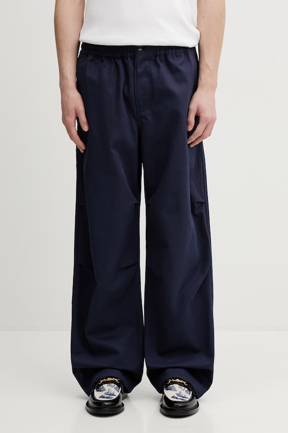 Хлопковые брюки Kenzo гладкий тёмно-синий FG55PA5089OD