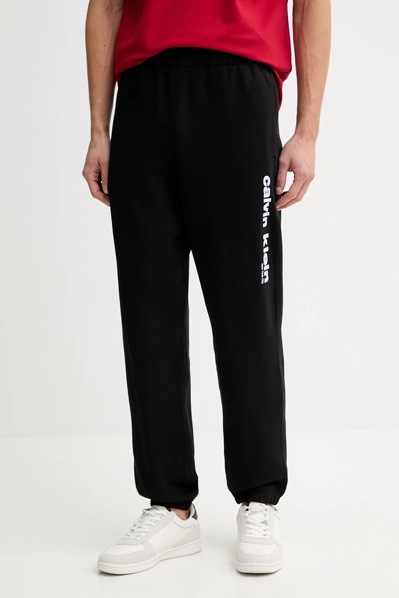 Donji dio trenirke Calvin Klein print crna LV14LE252G