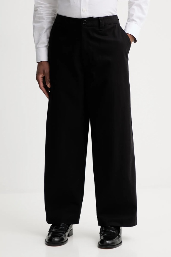 AllSaints pantaloni de bumbac drept negru M035TD