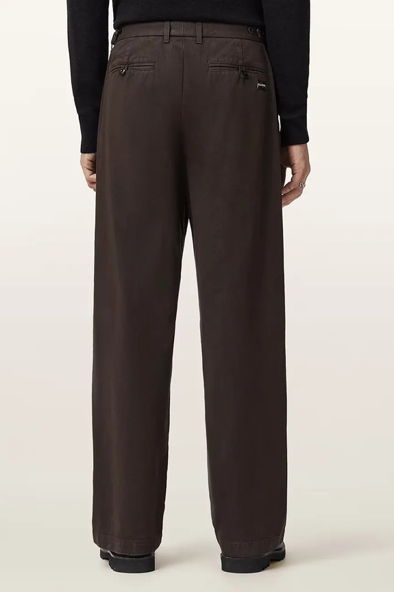 Pamučne hlače AllSaints M026TD smeđa SS26