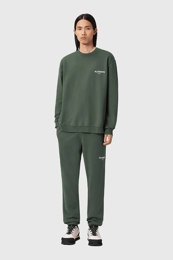 Памучен спортен панталон AllSaints зелен M034TD