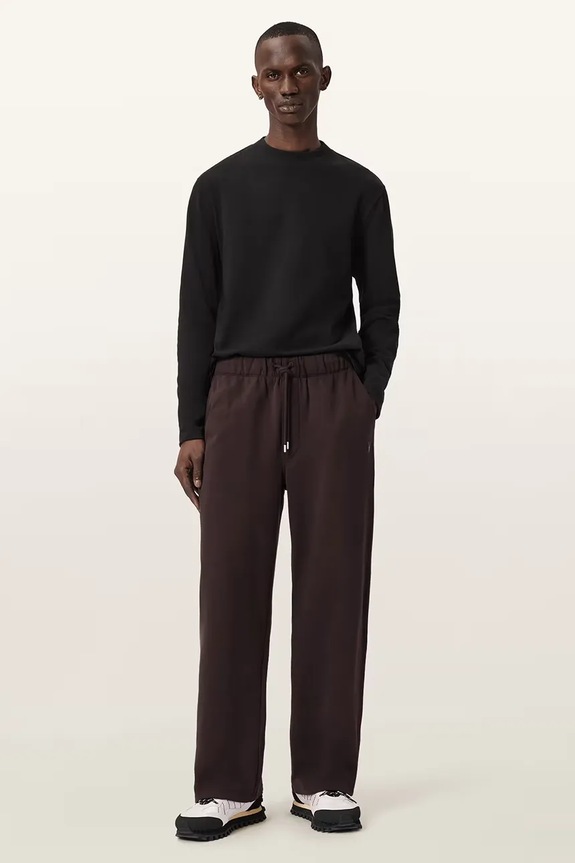 Bombažen spodnji del trenirke AllSaints rjava M032TD