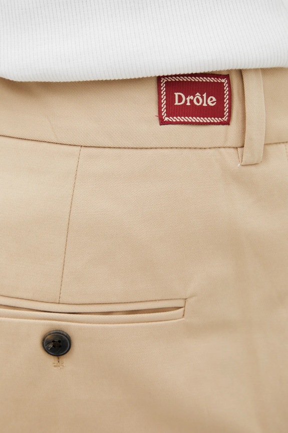 Nohavice Drôle de Monsieur Pantalon Cropped a Plis béžová J.BP192.CO214.BG