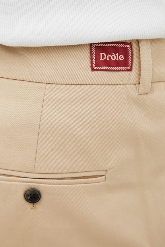 Nohavice Drôle de Monsieur Pantalon Cropped a Plis béžová J.BP192.CO214.BG