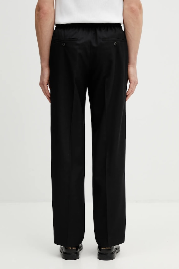 Одяг Штани з додаванням вовни Drôle de Monsieur Pantalon Droit J.BP191.PL127.BL чорний