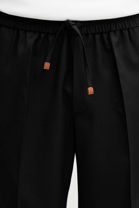 Штани з додаванням вовни Drôle de Monsieur Pantalon Droit чорний J.BP191.PL127.BL
