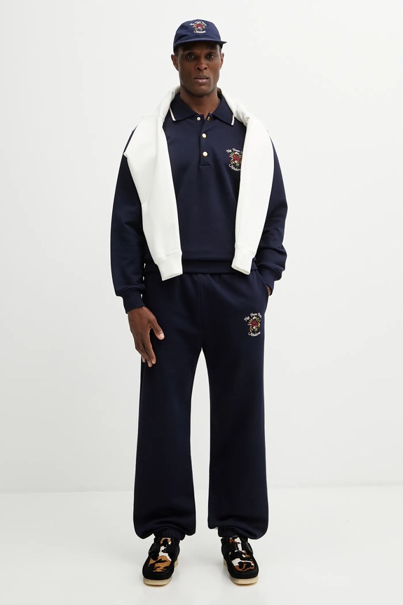 Drôle de Monsieur cotton joggers Slogan Rose J.BP188.CO127.NY navy