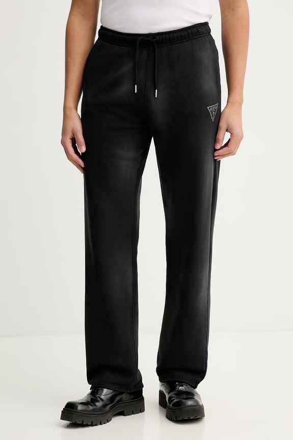 Guess Originals pantaloni de trening din bumbac uni negru M6RB66.KCPR1