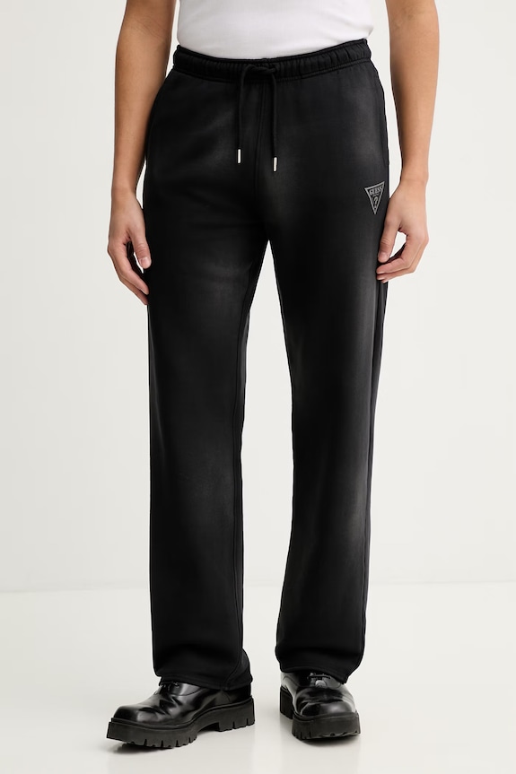 Guess Originals pantaloni de trening din bumbac uni negru M6RB66.KCPR1