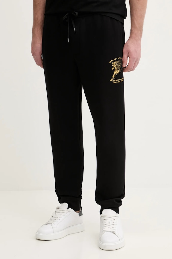 Tepláky Armani Exchange s elastanom čierna XM001997.AF10818
