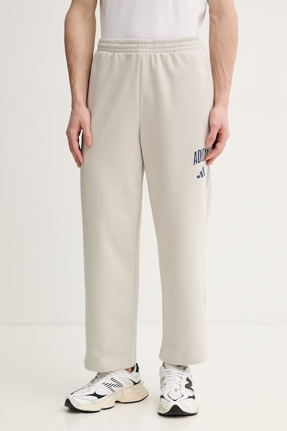 adidas spodnie dresowe Collegiate dzianina beżowy JZ0165