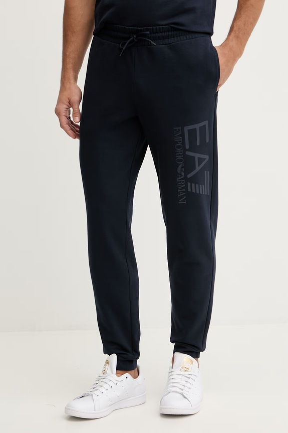 Bavlnené tepláky EA7 Emporio Armani bavlna tmavomodrá AF22266.7M001415