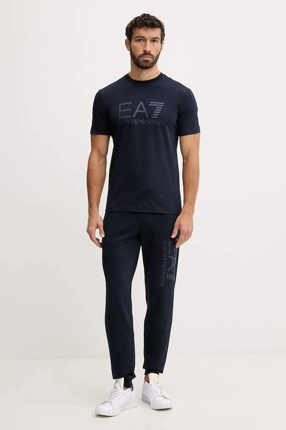 Bavlnené tepláky EA7 Emporio Armani AF22266.7M001415 tmavomodrá SS26
