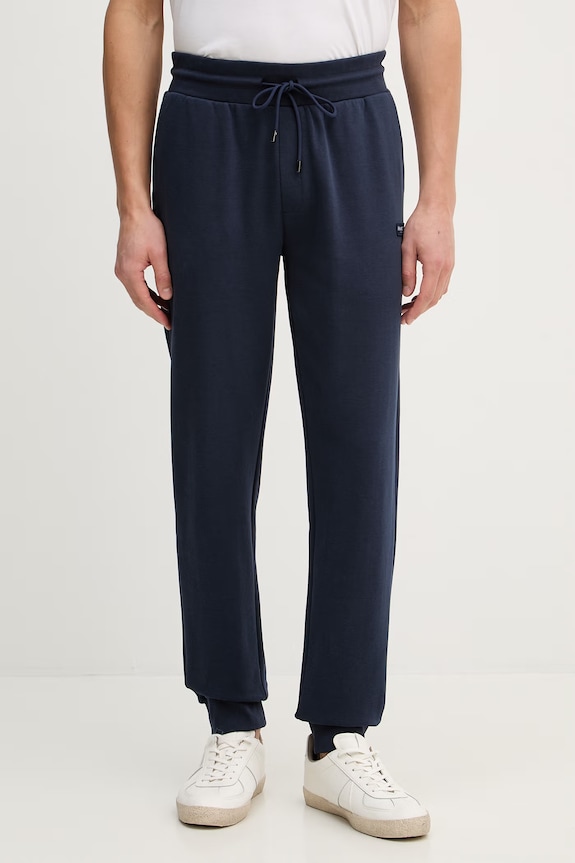 Hackett London spodnie do jogi dzianina granatowy HM5800079