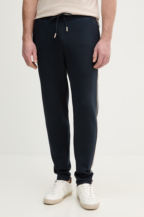Παντελόνι φόρμας Hackett London απλικέ σκούρο μπλε HM5800082