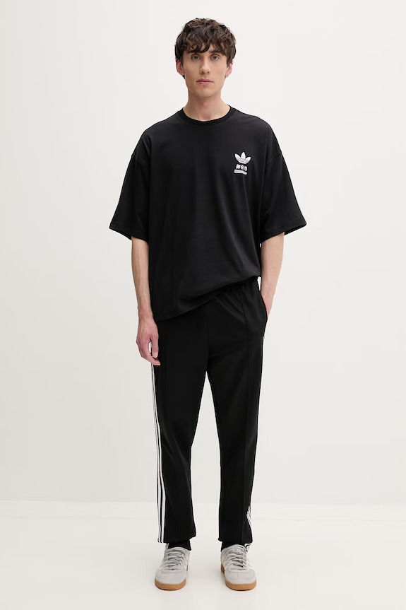 adidas Originals pantaloni de trening pentru bărbați cu bumbac Beckenbauer KE3530 negru SS26