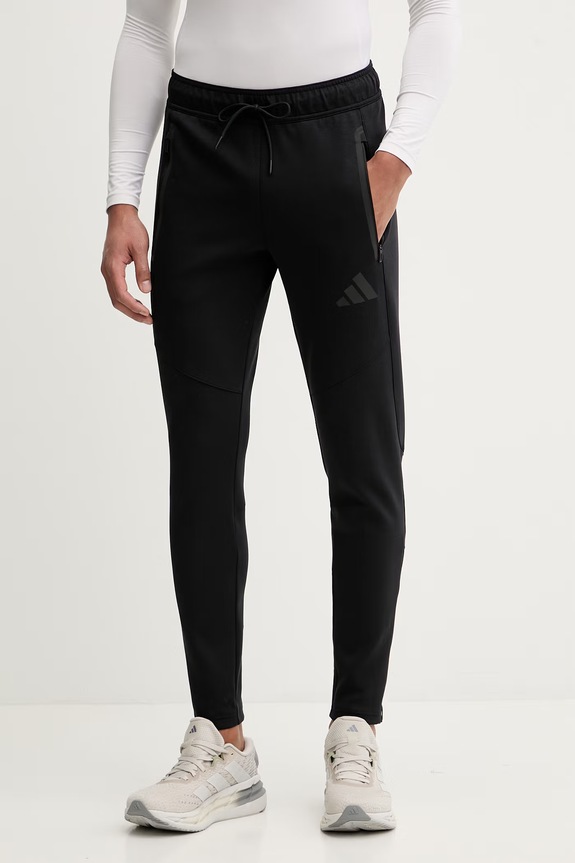 Παντελόνι προπόνησης adidas Performance πλεκτό ύφασμα μαύρο KF6072