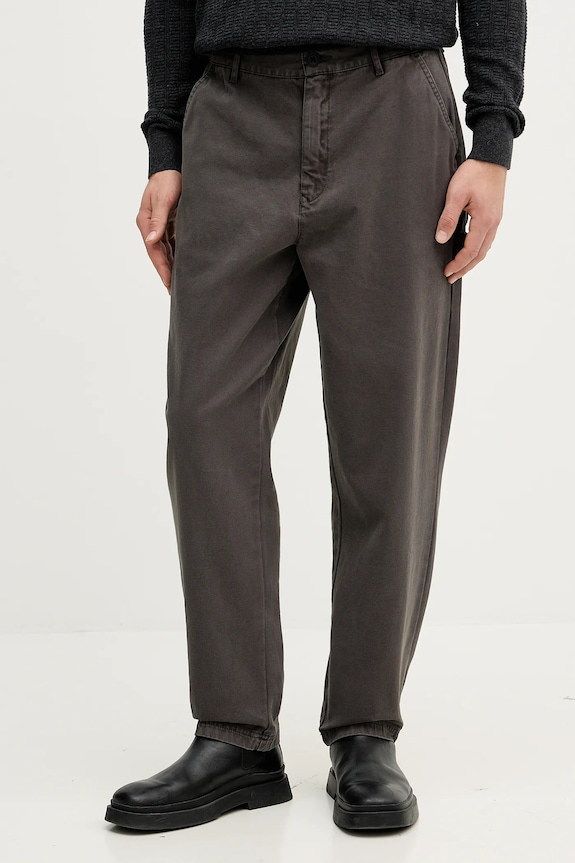 Barbour pantaloni de bumbac Bowland drept gri MTR0792