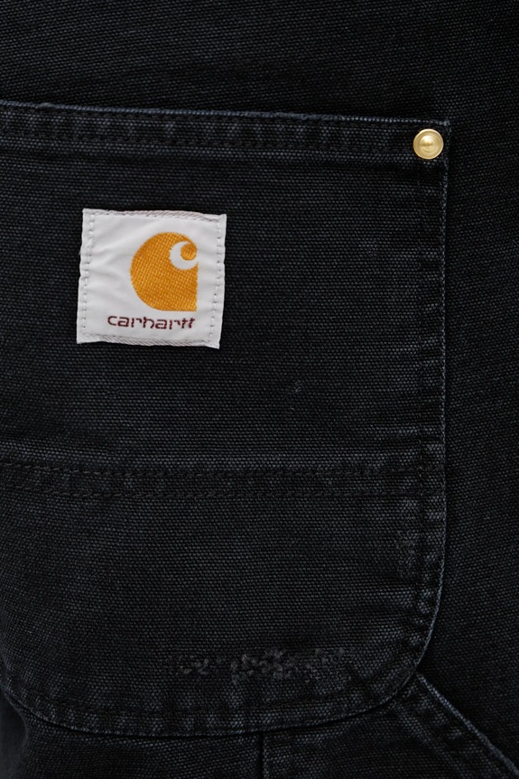Carhartt WIP pantaloni de bumbac Double Knee Pant negru I036274.89B7