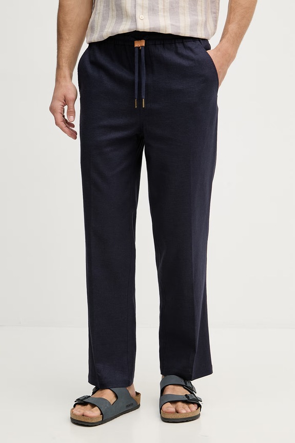Mos Mosh брюки мужские со льном Mavi тёмно-синий 510200