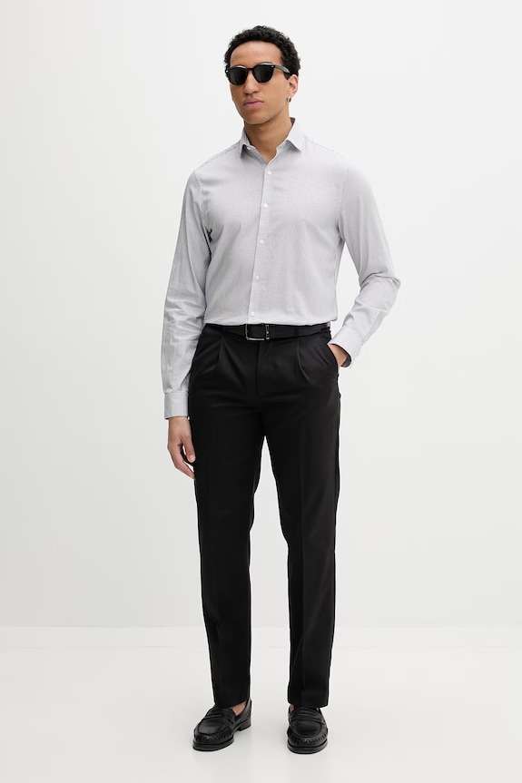 Calvin Klein egyenes férfi nadrág pamuttal LV04LF625G fekete SS26