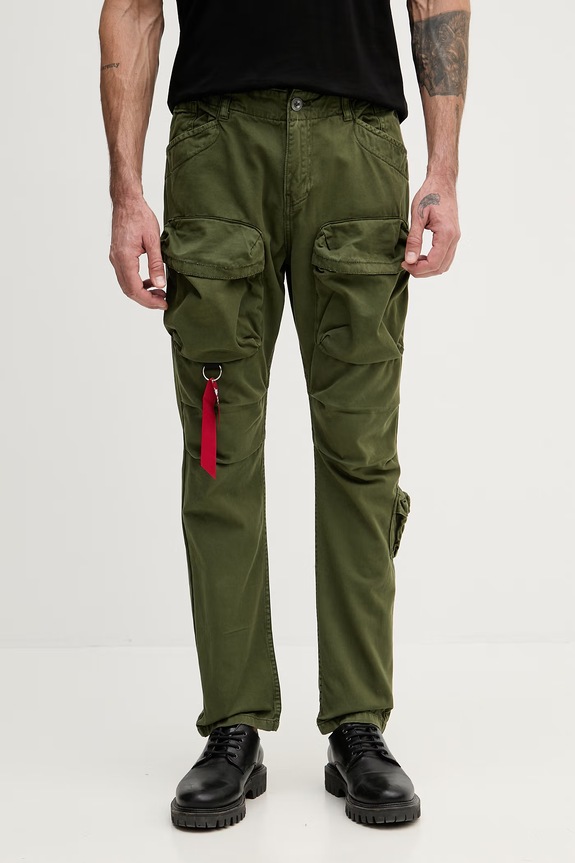 Alpha Industries cargo hlače moške bombažne Tactical Pant zelena 148207