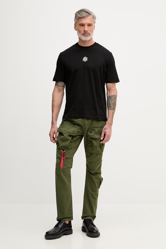 Alpha Industries cargo hlače moške bombažne Tactical Pant 148207 zelena SS26