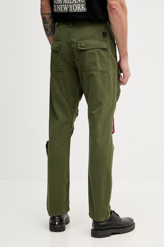 Oblačila Alpha Industries cargo hlače moške bombažne Tactical Pant 148207 zelena