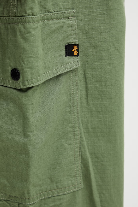 Alpha Industries pantaloni cargo da uomo in cotone Ripstop Cargo Pant verde 258200