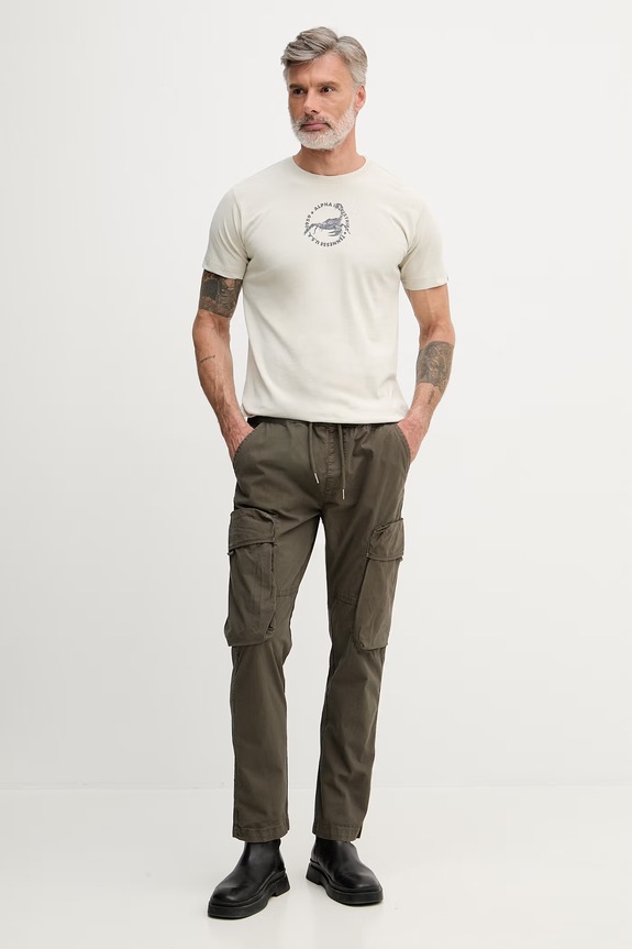 Alpha Industries alsó férfi pamut Division Pant 266203 zöld SS26