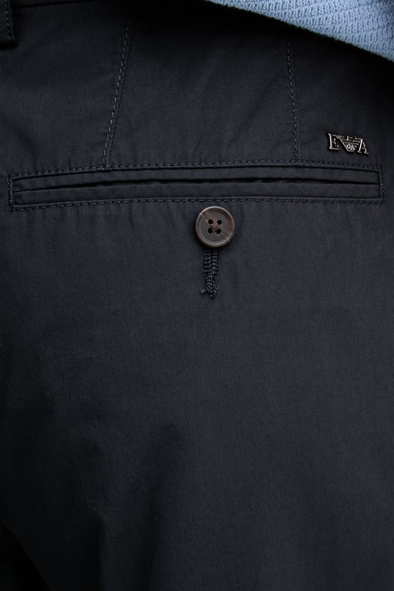 Emporio Armani nohavice chinos pánske bavlnené tmavomodrá EM005898.AF25633