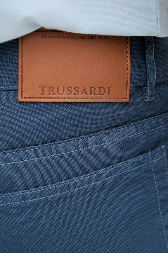 Trussardi pantaloni pentru bărbați, din bumbac cu elastan bleumarin P704H704865N