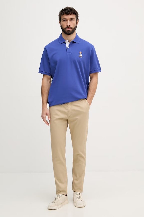 Trussardi nohavice carrot pánske bavlnené s elastanom P705M500124N béžová SS26