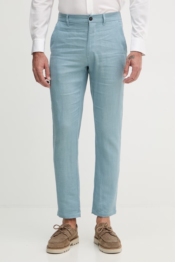 Trussardi pantaloni pentru bărbați, din in albastru P719M000113N