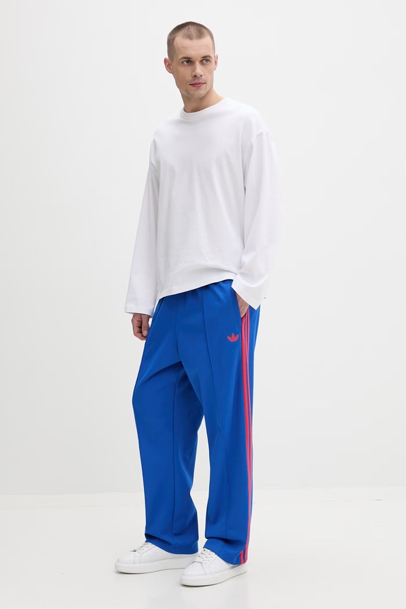 adidas Originals teplákové nohavice pánske s bavlnou KE3494 modrá SS26