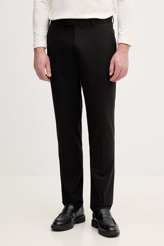 Sisley pantaloni carrot pentru bărbați, cu adaos de lână negru 49B3SF05R
