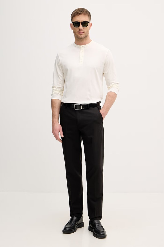 Sisley pantaloni carrot pentru bărbați, cu adaos de lână 49B3SF05R negru SS26