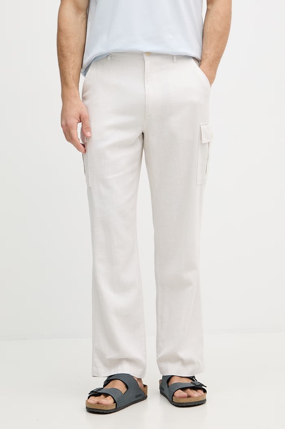 Calvin Klein Jeans cargo férfi lenvászonnal bézs LV04RF611G