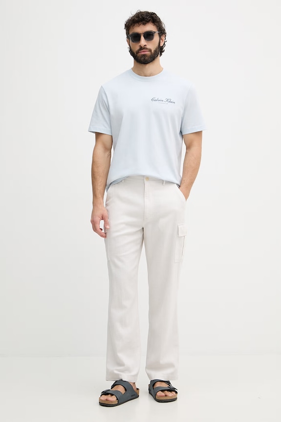 Calvin Klein Jeans cargo férfi lenvászonnal LV04RF611G bézs SS26