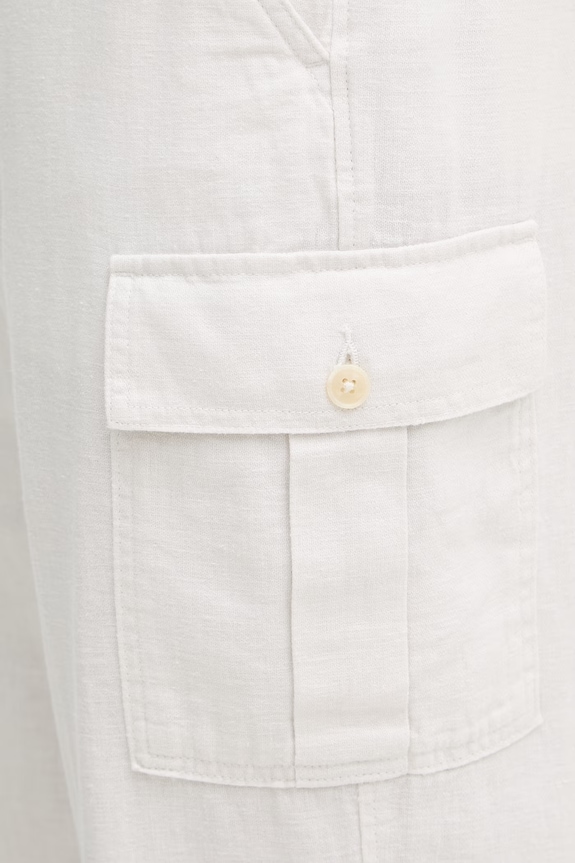 Calvin Klein Jeans cargo férfi lenvászonnal bézs LV04RF611G