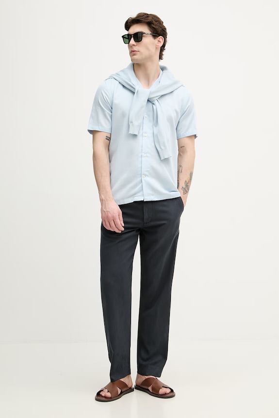 Lindbergh pantaloni pentru bărbați, cu lyocell 30.008031 bleumarin SS26