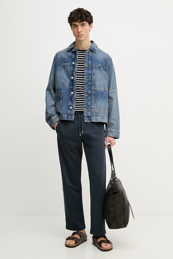 Marc O'Polo pantaloni de trening pentru bărbați, din bumbac 5000012727 bleumarin SS26